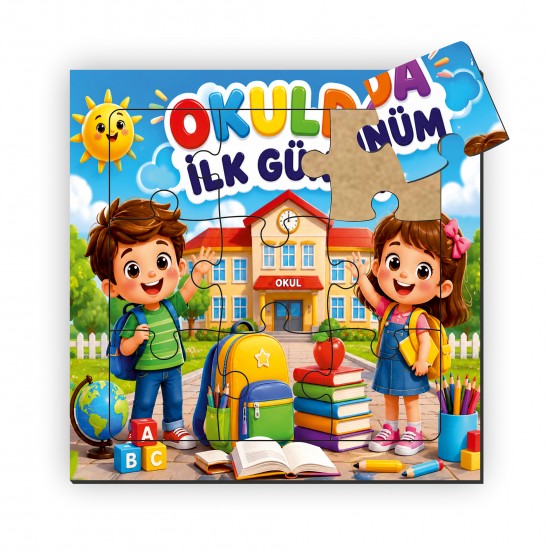 Okulda İlk Günüm Ahşap Puzzle 9 Parça