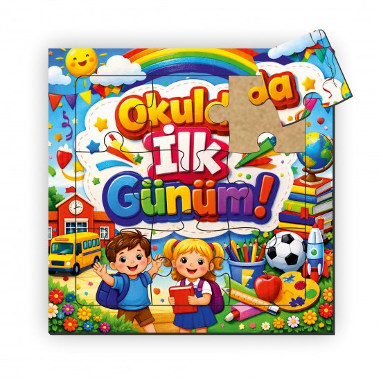 Okulda İlk Günüm Ahşap Puzzle 9 Parça MDL1