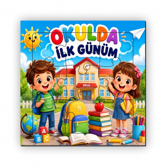 Okulda İlk Günüm Ahşap Puzzle 9 Parça