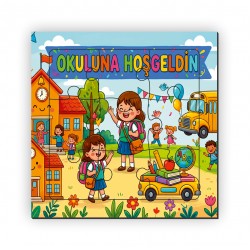 Okuluna Hoşgeldin Ahşap Puzzle 9 Parça 2