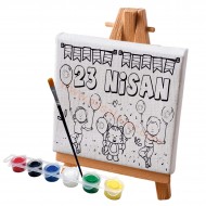 Tuval Boyama Seti 23 Nisan Özel Pankart  Figür Model1