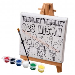 Tuval Boyama Seti 23 Nisan Özel Pankart  Figür Model1
