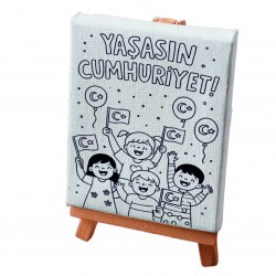 Tuval Boyama 29 Ekim Boyasız Balon Bayrak FigürA