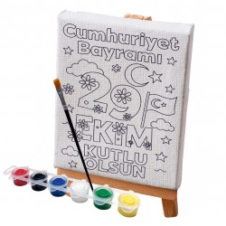 Tuval Boyama Seti 29 Ekim Çiçek Desen