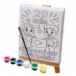 Tuval Boyama Seti 29 Ekim Çoçuk Figür Bayrak