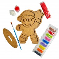 Zencefil Adam Yılbaşı Ahşap Kum Boyama Seti