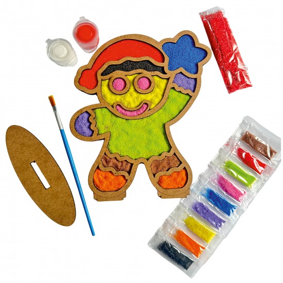 Zencefil Adam Yılbaşı Ahşap Kum Boyama Seti