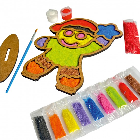 Zencefil Adam Yılbaşı Ahşap Kum Boyama Seti