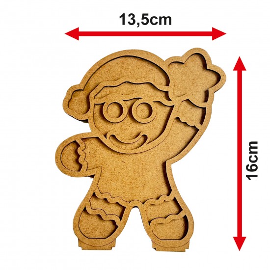 Zencefil Adam Yılbaşı Ahşap Kum Boyama Seti