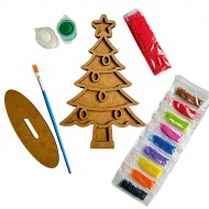 Çam Ağacı Yılbaşı Ahşap Kum Boyama Seti