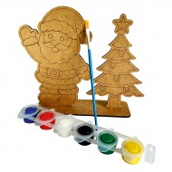Çam Noel Yılbaşı Ahşap Boyama Seti 1