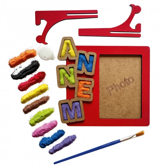 Anneler Günü Okul Etkinliği Kum Boyama Fotoğraf Çerçevesi Seti
