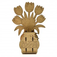 Ahşap Boyama  Anneler Günü Saksı Boyasız 3D Model1