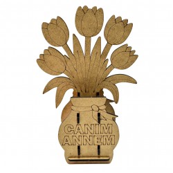 Ahşap Boyama  Anneler Günü Saksı Boyasız 3D Model1