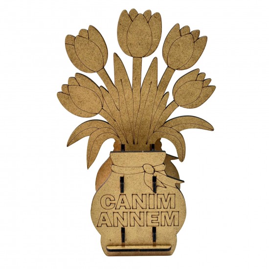 Ahşap Boyama  Anneler Günü Saksı Boyasız 3D Model1