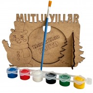 Çerçeve 3 Yılbaşı Ahşap Boyama Seti