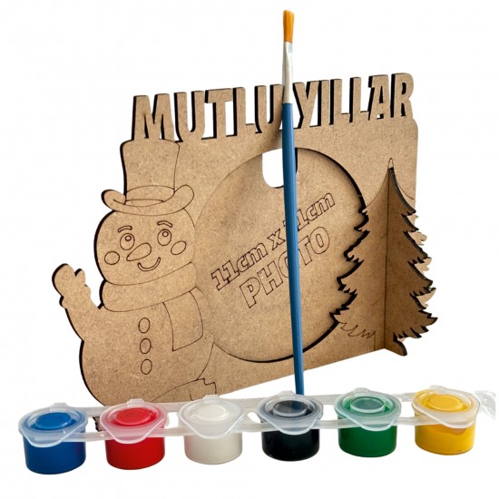 Çerçeve 3 Yılbaşı Ahşap Boyama Seti