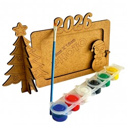 Çerçeve Yılbaşı Ahşap Boyama Seti 1