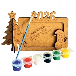 Çerçeve Yılbaşı Ahşap Boyama Seti 1