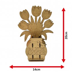 Ahşap Boyama  Anneler Günü Saksı Boyasız 3D Model1
