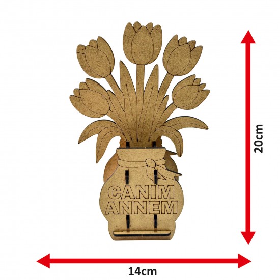 Ahşap Boyama  Anneler Günü Saksı Boyasız 3D Model1