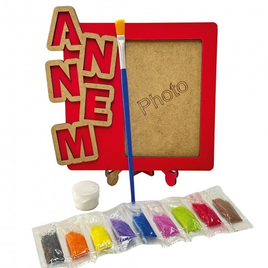 Anneler Günü Okul Etkinliği Kum Boyama Fotoğraf Çerçevesi Seti