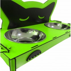 2'li Ahşap Çelik Taslı Mamalık Yeşil