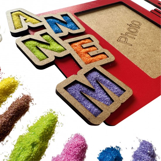 Anneler Günü Okul Etkinliği Kum Boyama Fotoğraf Çerçevesi Seti