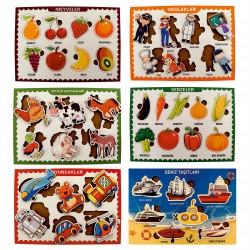 Ahşap Bul Tak Eğitim Puzzle 6 Takım Set 2